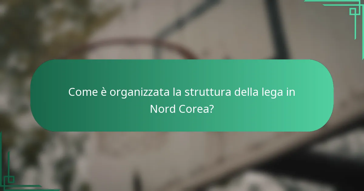 Come è organizzata la struttura della lega in Nord Corea?