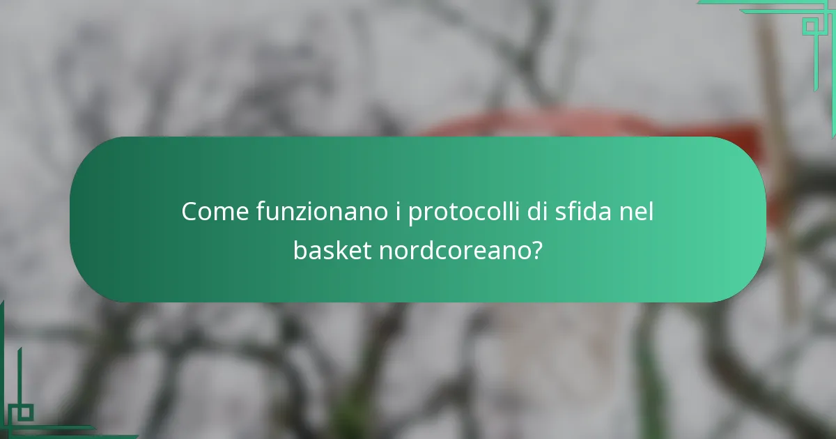Come funzionano i protocolli di sfida nel basket nordcoreano?