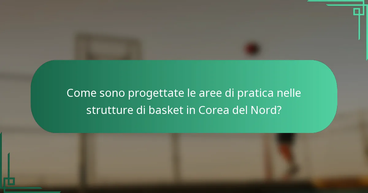 Come sono progettate le aree di pratica nelle strutture di basket in Corea del Nord?
