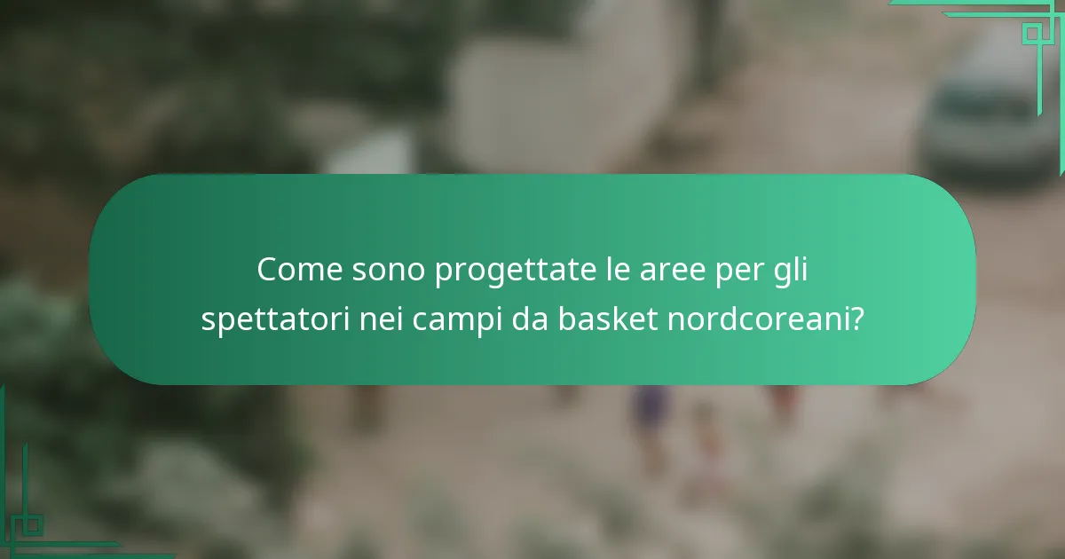 Come sono progettate le aree per gli spettatori nei campi da basket nordcoreani?