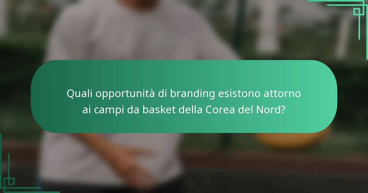 Quali opportunità di branding esistono attorno ai campi da basket della Corea del Nord?